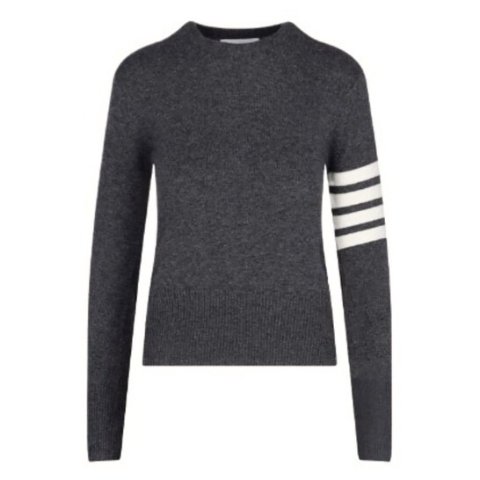 4-Bar 羊绒套头衫 灰色