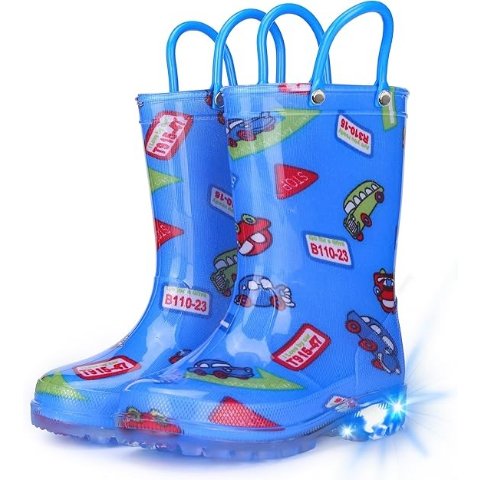 儿童雨靴 亮灯 防水 易穿把手
