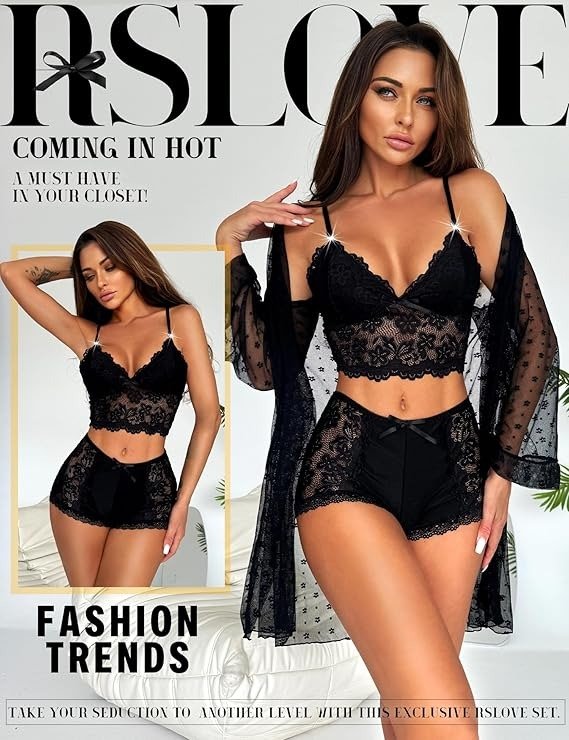 Lace Lingerie Set 3 Piece for Women