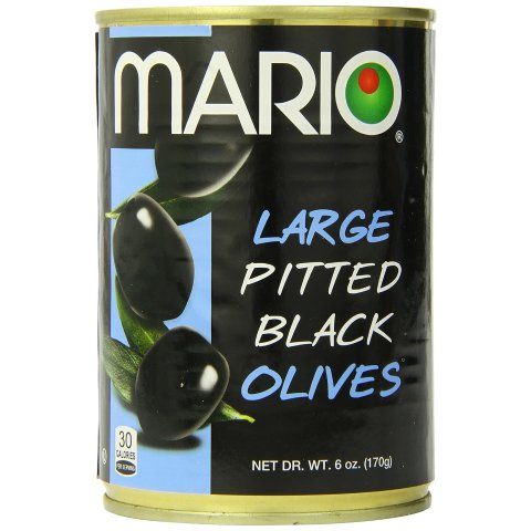Mario Large Pitted Black Olives 6oz 12-Pack
