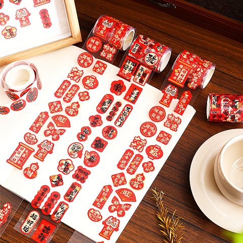 马年金箔福马贴纸 兼容塑料表面