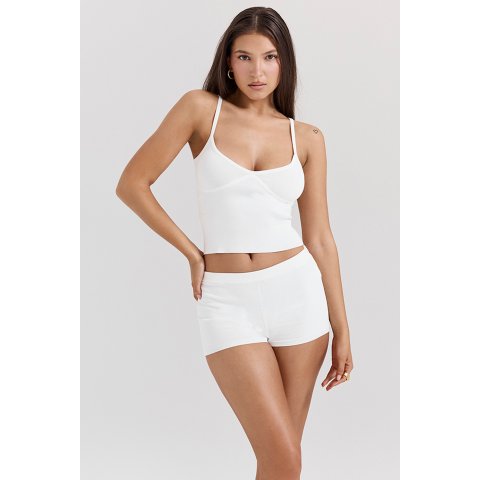 House of CB White Dainty Knit Top Viscose