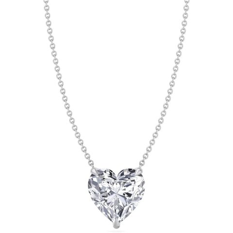 14K Lab-Grown Diamond Heart Pendant 3.00 ct