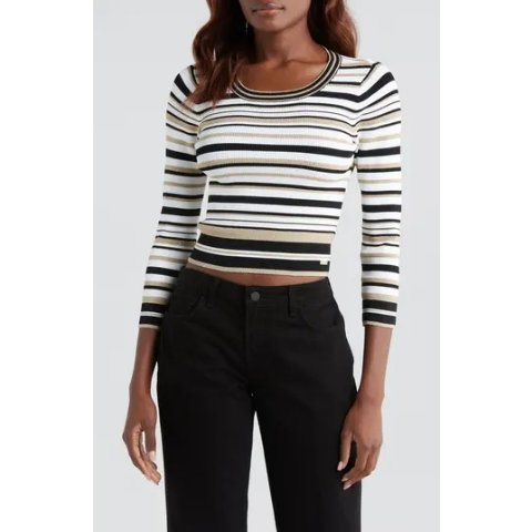 Yukio 条纹圆领上衣