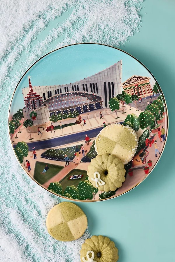 Holiday In The City Stoneware Dessert Plate