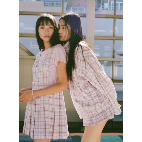 Sandy LiangPilot Pinafore Pink Tartan Dress