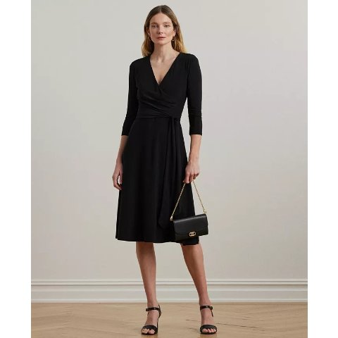Surplice Jersey Dress
