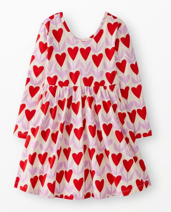 Valentine's Long Sleeve Skater Dress with Pockets