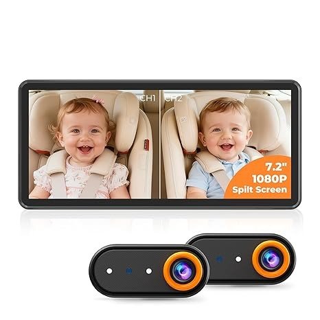 BM5PRO 7.2" 1080P Dual Car Baby Monitor