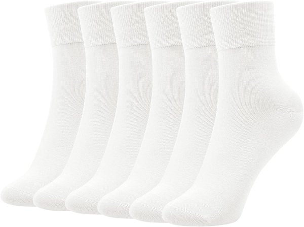 Thin Cotton Colorful Ankle Socks for Women 6 Pairs Size 5-9