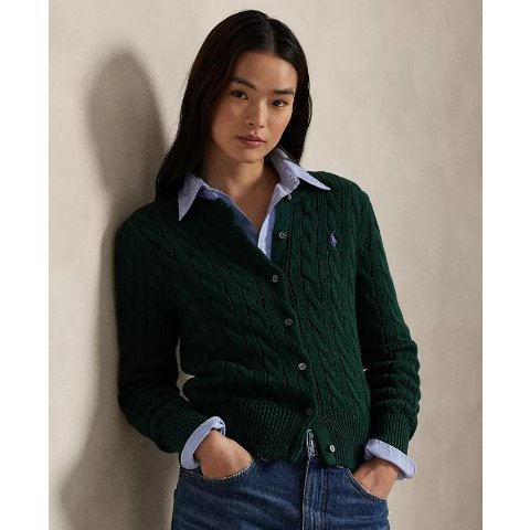 拉夫劳伦 绞花开衫  