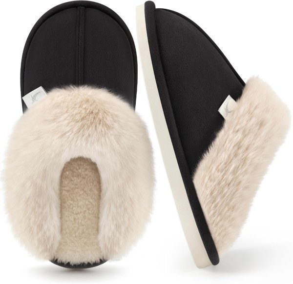 Aomigoct Fuzzy House Slippers Women Non-Slip