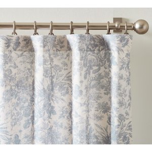Pottery Barn Sorrel Toile 窗帘 蓝色 50英寸宽x108英寸长