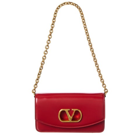 ValentinoVLogo Leather Shoulder Bag