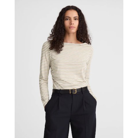 柔软棉条纹上衣