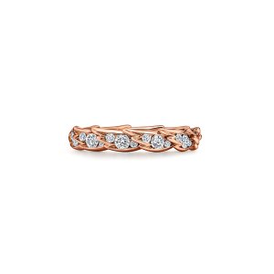 Tiffany & Co 18K玫瑰金钻石羽翼戒指