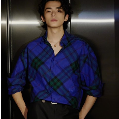 Burberryw/code "CLR40"Check Cotton Shirt