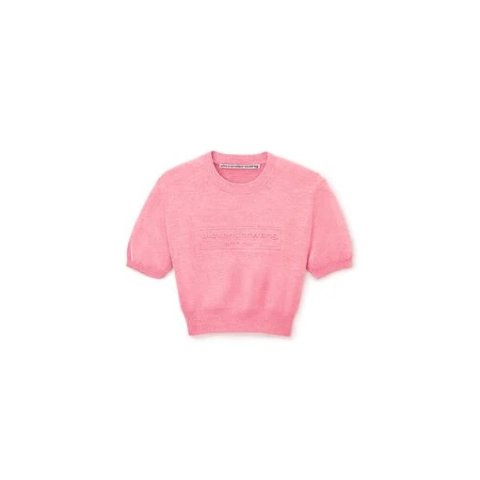 Alexander WangCotton-Blend Pink Logo Pullover