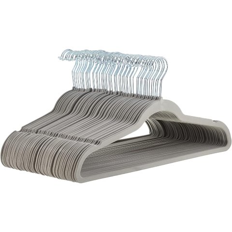 Amazon Basics 天鹅绒衣架 灰色 50个