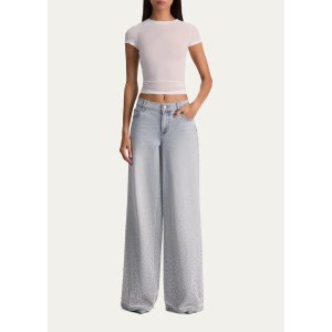 Alice + Olivia 闪闪阔腿牛仔裤