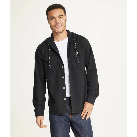 男士连帽衬衫夹克 弹力斜纹布