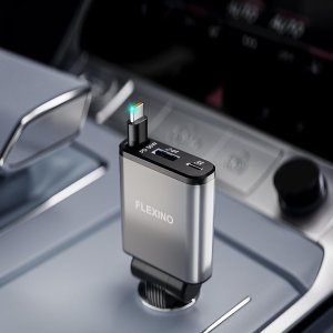 Flexino 超薄车载充电器 63W 伸缩自带线