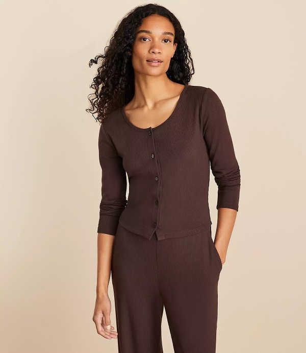 Lou & Grey 罗纹短款开衫