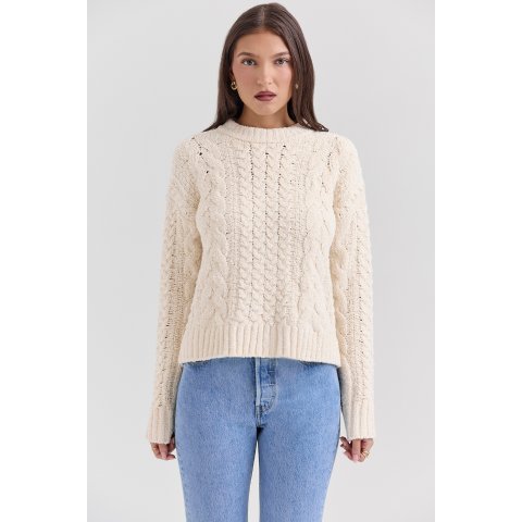 House of CB Cream Chunky Cable Knit Sweater