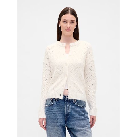 Fuzzy Pointelle 针织开衫