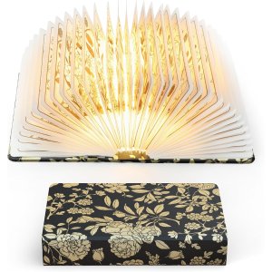 Floral Print 便携折叠台灯 1200mAh 黑金色