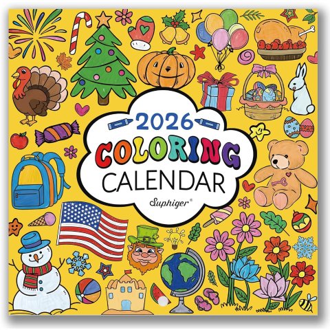 2026 儿童涂色挂历 12个月