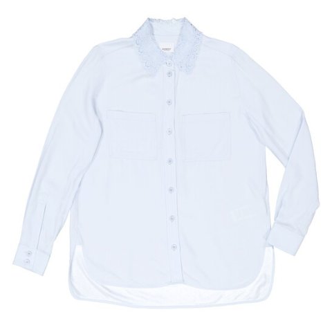 Burberryw/code "CLR40"Lace Collar Button-Up Shirt