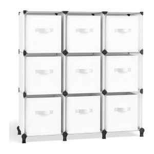 SONGMICS 9格储物柜 云白色