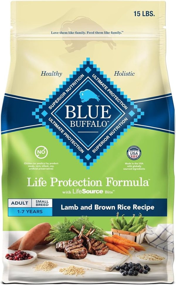 Blue Buffalo Small Breed Dog Food Lamb & Brown Rice 15lb