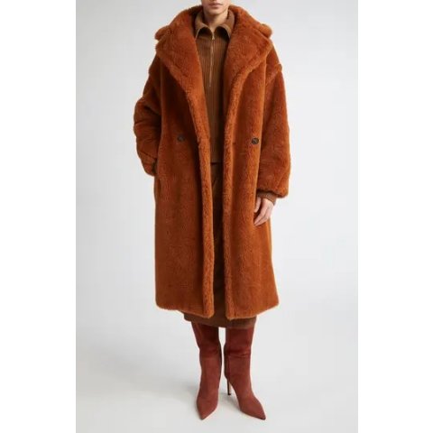 Tedgirl 羊驼毛双排扣大衣