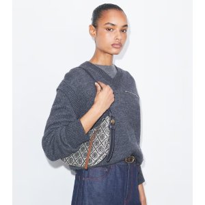 Tory Burch T Monogram Romy 单肩半月包