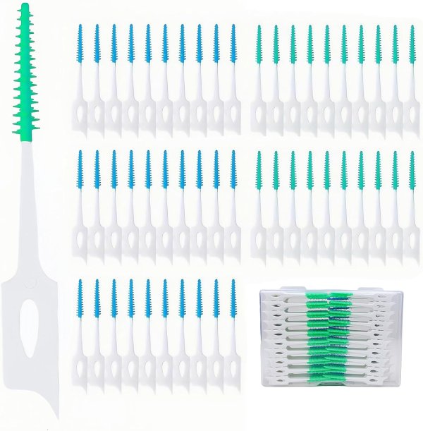 Soft Silicone Interdental Brushes 200 Green 100 Blue 300 Pieces