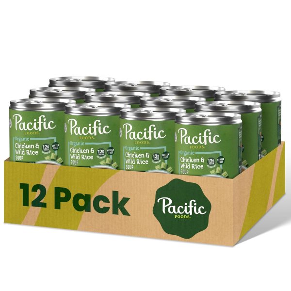 Pacific Foods Organic Chicken and Wild Rice Soup 16.3oz 12-Pack