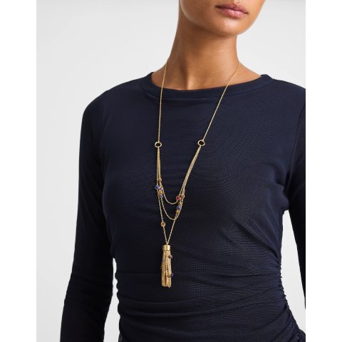 流苏吊坠分层项链