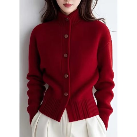 新年红高领针织衫