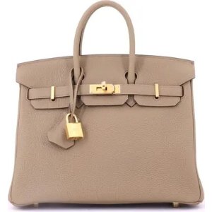 Birkin 25 Togo棕色金扣手袋