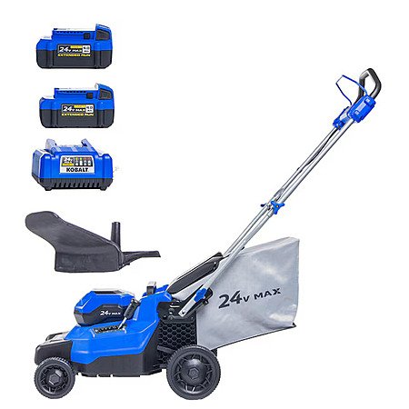 KPM 1624A-03 24V Push Lawn Mower 16-Inch with 2 Batteries