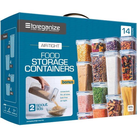 Storeganize 密封食品储物罐 14件套