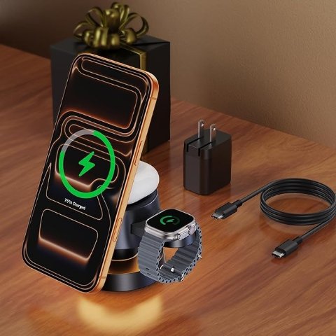 4合1 15W 磁吸无线充电器 含夜灯