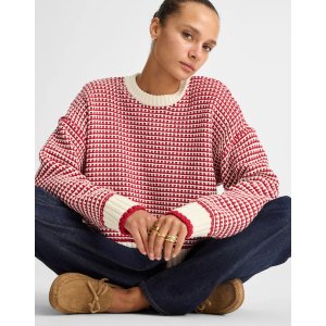 Madewell Textured-Stitch 圆领针织衫