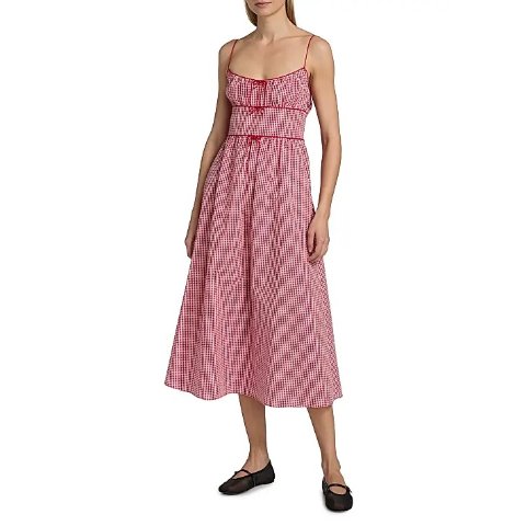 Belline 格纹中长连衣裙