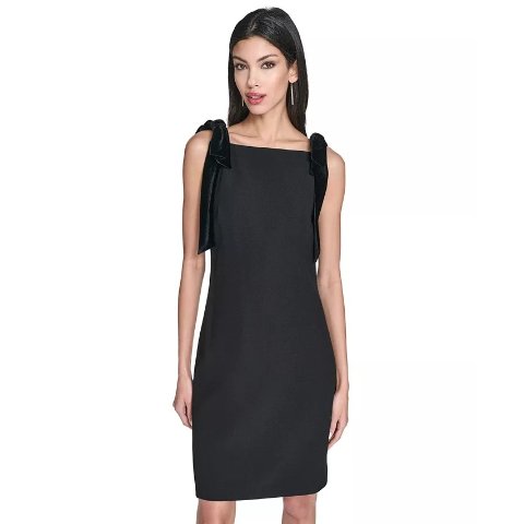 方领无袖连衣裙