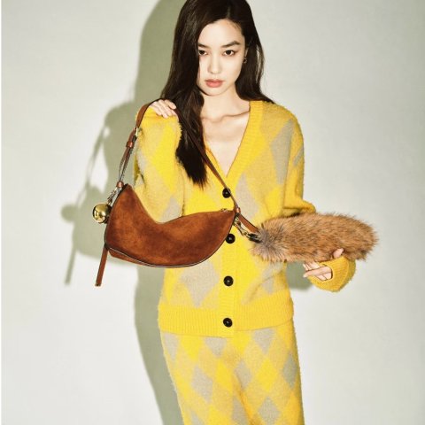 Burberryw/code "CLR40"Argyle Knee Length Wool Skirt