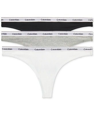 Women's 3-Pk. Modern Logo Low-Rise Thong Underwear QD5209