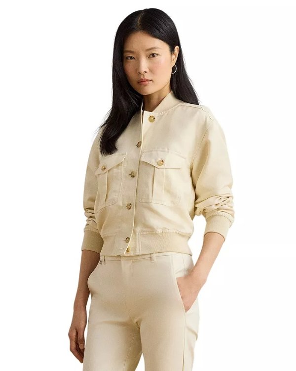 Lauren Ralph Lauren Linen Blend Bomber Jacket